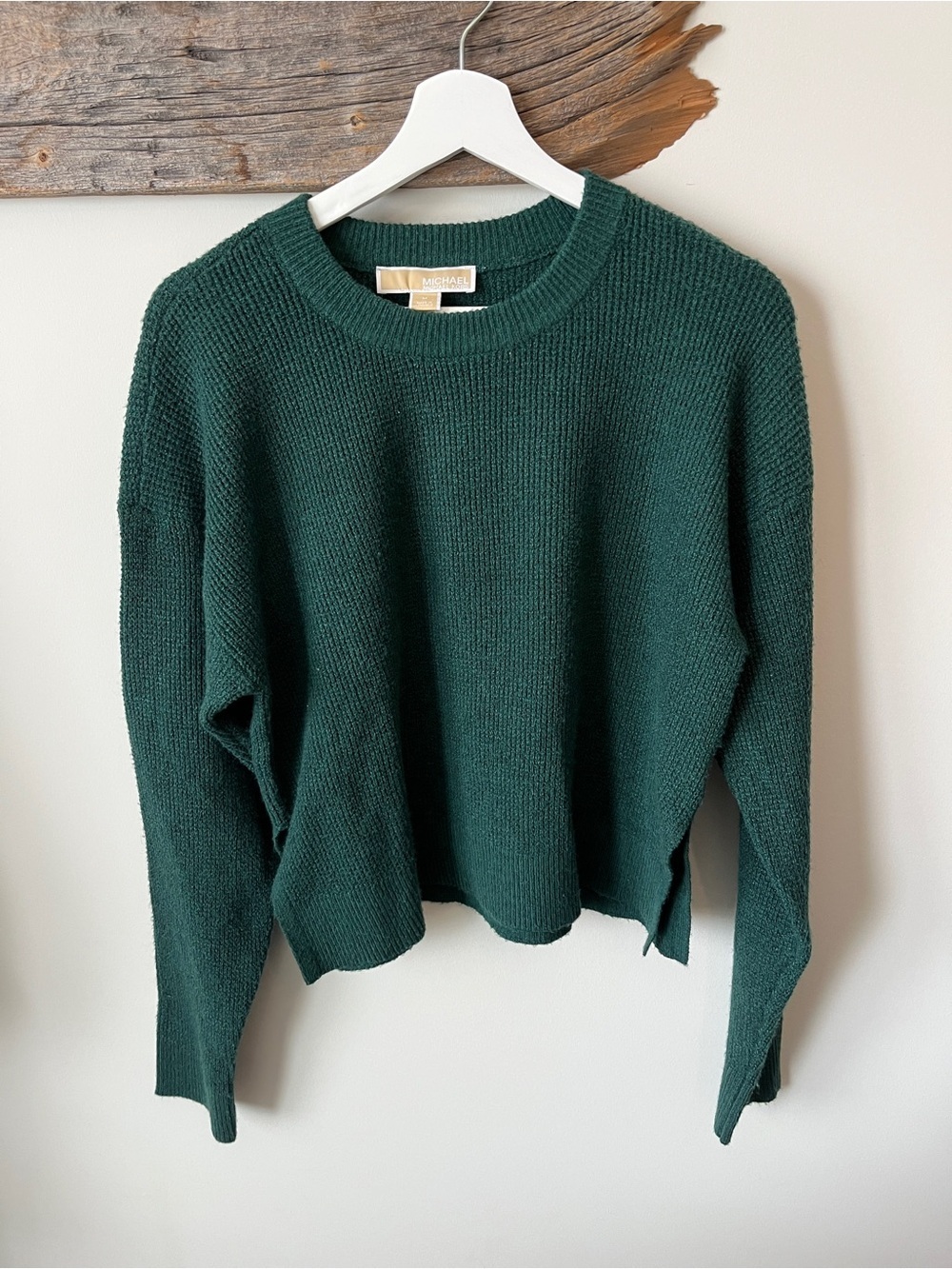 NWT Michael Kors Forest Green Knit Crewneck Sweater